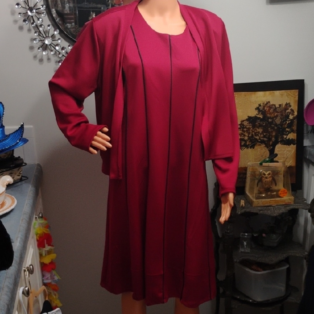 Anthony Richards Burgundy Long Sleeve Dress